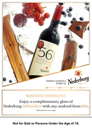 Fba6545 Trade Nederburg 5600 Peak Meal Deal Leo's Bistro A5 Table Talker